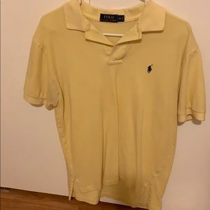 Ralph Lauren yellow collared shirt.